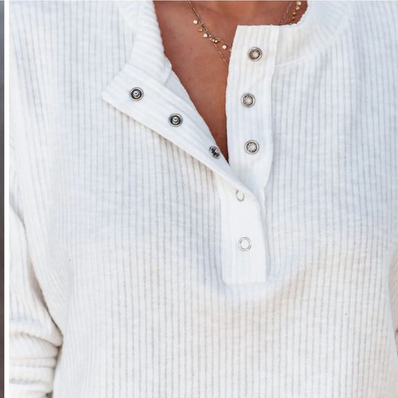 Vici Andria ribbed top, white - Picture 4 of 6